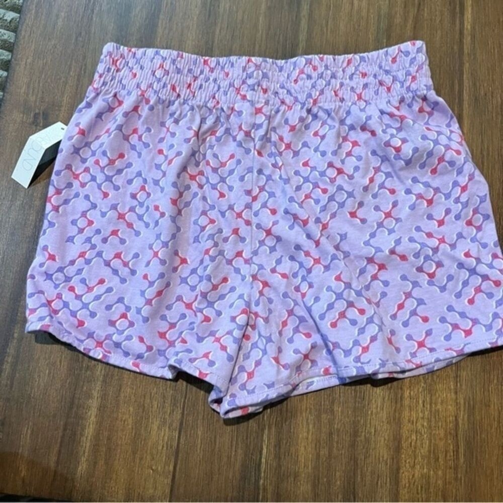 Abound Shorts Women Medium Purple Organic Cotton Geometric Print Elastic Waist
